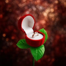 Artificial Rose Flower Shaped Jewelry Ring Box (1 Pc) - justgrabit.in | Just Grab It