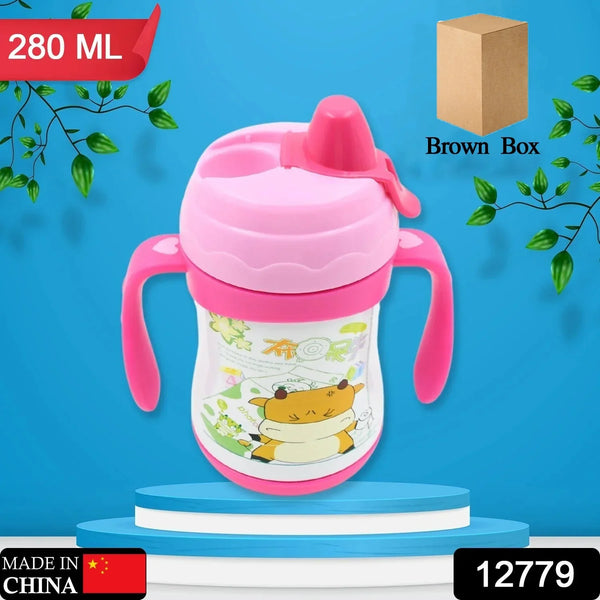 Vacuum Stainless Steel Water Bottle With Carry Handle & Straw Fridge Water Bottle Double Wall, Leak Proof, Rust Proof, Cold &amp; Hot | Leak Proof | Office Bottle | Gym | Home | Kitchen | Hiking | Trekking | Travel Bottle, Tumbler (280 ML) - Justgrabit Inc.