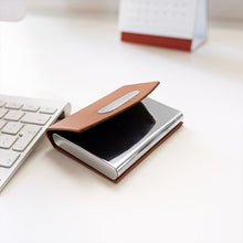 Leather & Stainless - Steel Business Card Holder (1 Pc) - justgrabit.in | Just Grab It