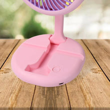 USB Rechargeable Portable Fan With LED Light Heavy Duty & Foldable Fan With Charging Port Home, Outdoor, Temple - Justgrabit Inc.