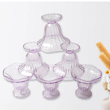 Crystal Plastic Ice - Cream Bowl, Home & Kitchen Serving Platter or Dessert Cup for Sundae, Sweets, Snacks, Fruit, Pudding, Nuts or Dip, Serving Bowls (Crystal Cups, Set of 6) - Justgrabit Inc.