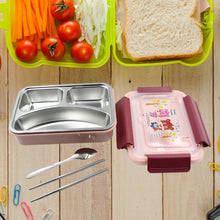 Food‑Safe Materials Kids Lunch Box With steel Spoon & chopsticks Compartment is Designed Made of 304 Stainless Steel Easy to Clean for School for Camping for Work for Home, Office - justgrabit.in | Just Grab It