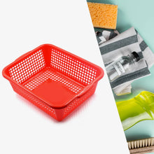 Multipurpose Drain Basket Shelves Fruit and Vegetable Washing Basket Rectangular Plastic Kitchen Sink Water Filter Basket (1Pc) - justgrabit.in | Just Grab It
