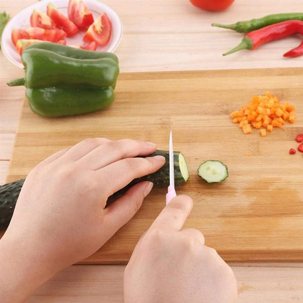 Thick Wooden Bamboo Kitchen Chopping Board with Holder for Fruits & Meat - justgrabit.in | Just Grab It