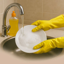 2 pair med yellow gloves For Types Of Purposes Like Washing Utensils, Gardening And Cleaning Toilet Etc. - Justgrabit Inc.