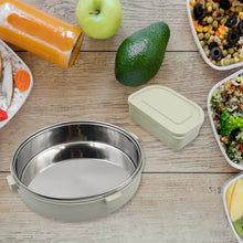 Miracle Stainless Steel Round Lunch Box, with Small Plastic Box Insert Leak Proof Lunch Box with Transparent lid, Lunch Box for Kids & Adults for School, Office (450 ML + 250 ML Approx) - Justgrabit Inc.