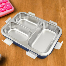 3 Compartment Transparent Stainless Steel Lunch Box for Kids, Tiffin Box, Lunch Box, Lunch Box for Kids, Insulated Lunch Box, Lunch Box for Office Women and Men, Stainless Steel Tiffin Box for Boys, Girls, School Office (Multi Color) - justgrabit.in | Just Grab It
