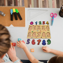 Wooden Number Puzzle Learning Educational Board (1 Set / 28×20 Cm) - justgrabit.in | Just Grab It