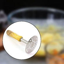 Stainless Steel Potato Masher, Pav Bhaji Masher with wooden handle - Justgrabit Inc.