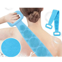 Silicone Body Back Scrubber Double Side Bathing Brush for Skin Deep Cleaning, Scrubber Belt - Justgrabit Inc.