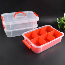 3 - Layer Multi - Purpose Transparent Plastic Storage Carry Box with Handle - Justgrabit Inc.