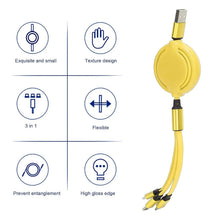 3 in 1 Retractable Charger Charging Cable (1 Pc / Mix Color) - justgrabit.in | Just Grab It
