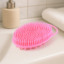 2 - in - 1 Silicone Soft Bristle Bath Brush - justgrabit.in | Just Grab It