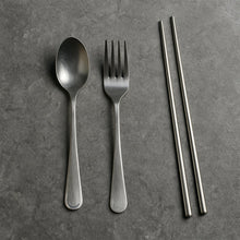 Stainless Steel Cutlery Spoon, Fork & Pair of Chopstick Set - justgrabit.in | Just Grab It