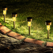 Solar - Powered Stainless Steel Garden Pathway Lights 31x4 cm (2 Pc) - justgrabit.in | Just Grab It