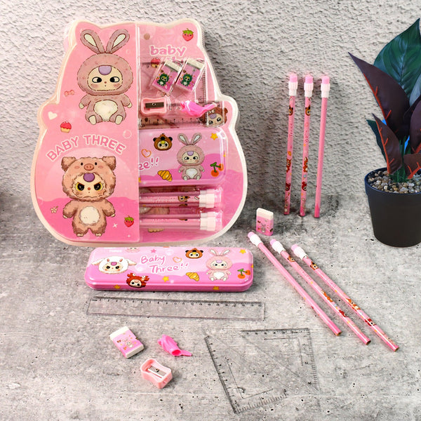 Cartoon Stationery Gift Set for Kids (14 Pc) - justgrabit.in | Just Grab It