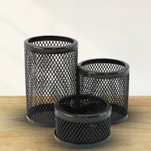 Khyati Trio Metal Mesh Pen Stand – 3 - in - 1 Round Desk Organizer Set - justgrabit.in | Just Grab It