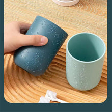 Multipurpose Wall Mount Toothbrush Holder Plastic Stand With 2 Cup (1 Set) - justgrabit.in | Just Grab It