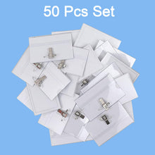 Plastic Transparent cardholders With Pin & Clip 90 mm x 60 mm (50 Pcs Set) - justgrabit.in | Just Grab It