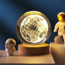 World 3D Crystal Ball lamps With Wood Base (1 Pc) - Justgrabit Inc.