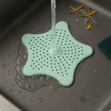Mint Green Silicone Star Shaped Sink Filter Bathroom Hair Catcher Drain Strainers - justgrabit.in | Just Grab It