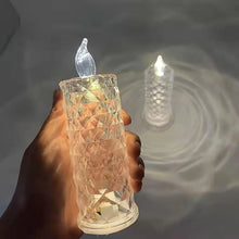 Rose Candles LED Flameless and Smokeless Decorative Acrylic Transparent Candles Led Tea Light Candle Perfect for Gifting, Home, Diwali, Christmas, Crystal Candle Lights, Diwali (1 Pc) (MOQ : - 12 pc ) - Justgrabit Inc.