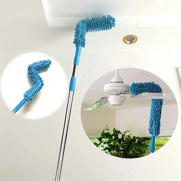 Adjustable Long Handle Microfiber Dust Brush – Foldable Ceiling & Appliance Cleaner - Justgrabit Inc.