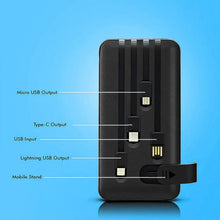 10000mAh, 12W Fast Charging Power Bank with built 4 in 1 USB with Mobile Holder (1 Pc) - justgrabit.in | Just Grab It