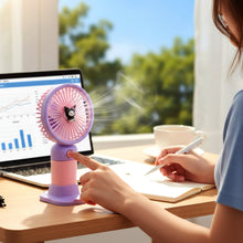 Cute USB Rechargeable Mini Desktop Fan with Stand for Office & Home - justgrabit.in | Just Grab It
