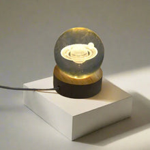 Astronaut 3D Crystal Ball lamps With Wood Base (1 Pc) - justgrabit.in | Just Grab It