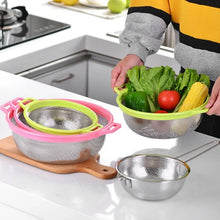 Stainless Steel Colander with Handle - Large Metal Mesh Basket Strainer (1 pc) - Justgrabit Inc.