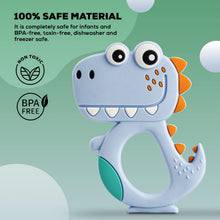 Silicone Dinosaur Teether for Baby (1 Pc / Mix Design & Color) - justgrabit.in | Just Grab It