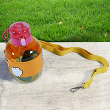 Cute Plastic Water Bottle with adjustable shoulder strap, Straw and Rubber Grip potable drinking cup Water Bottle For Kids | Water Bottle | Return Gift For Kids, Adults | School Water Bottle (1 Pc / 750 ML) - Justgrabit Inc.