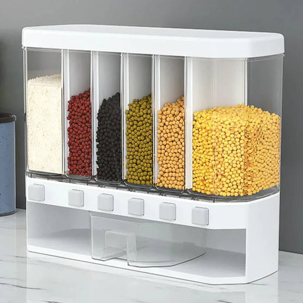 Wall - Mounted Cereals Dispenser Press Grain Storage Tank - Justgrabit Inc.