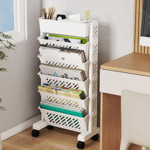 Movable Bookshelf, Large Capacity Rotatable Plastic Rolling Organization Shelf / Rack - Justgrabit Inc.