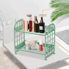 2Layer Foldable Plastic Small Storage Shelf / Rack (1 Pc / Mix Color) - justgrabit.in | Just Grab It