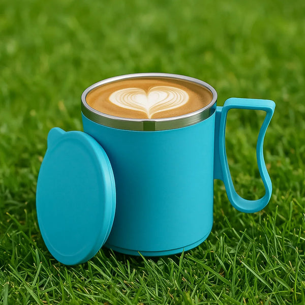 300ml Stainless Steel Mug: Insulated, Leakproof Lid, Hot/Cold Drinks (Mix Color) - Justgrabit Inc.