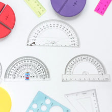 Multipurpose Transparent Plastic Protractor Set (3 Pcs Set) - Justgrabit Inc.