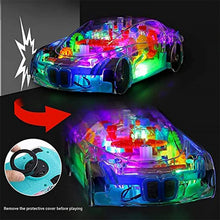 Automatic 360 Degree Rotating Transparent Gear Concept Car with Musical and 3D Flashing Lights Toy for Kids Boys & Girls (Multicolor / Battery Not Included) - Justgrabit Inc.