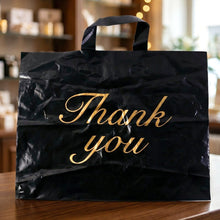 Premium Black Thank You Printed Plastic Carry Bag 30 × 39 Cm (1 Pc) - justgrabit.in | Just Grab It