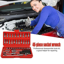 Socket 1 / 4 Inch Combination Repair Tool Kit (Red, 46 pcs) - justgrabit.in | Just Grab It