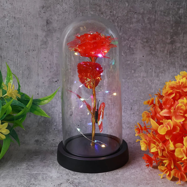 Elegant LED Eternal Rose in Plastic Dome (1 Pc / Battery Not included) - Justgrabit Inc.