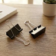 Medium Size Heavy - Duty Black Binder Clips Set (32 mm, 12 Pc) - justgrabit.in | Just Grab It