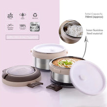 Ganesh Steko - 2 Double Layer Stainless Steel Insulated Lunch Box Set - Justgrabit Inc.