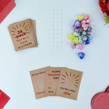 Heart - Shaped Crystal Gem Valentines with Gift Cards (24 Pc) - Justgrabit Inc.