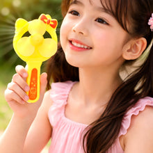 Hand Press Mini Portable Cartoon Fan Toy (1 PC, Mix Color & Design) - justgrabit.in | Just Grab It