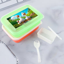 Kids Cartoon Printed Lunch Box Mix Design (1 Set) - justgrabit.in | Just Grab It