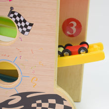 Wooden Ramp Racer Race Track Vehicle Play sets With 4 Mini Racers (with Handle) - justgrabit.in | Just Grab It