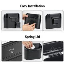 Plastic Mini Car Trash Can / Bin with Lid (1 Pc / With Brown Box) - justgrabit.in | Just Grab It