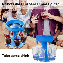 6 - Way Plastic Shot Glass Dispenser with Holder Stand (1 Pc) - justgrabit.in | Just Grab It